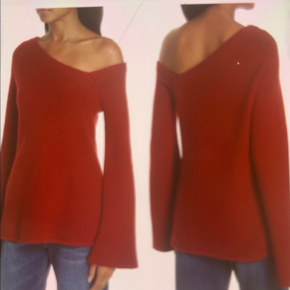 A.L.C. Charly pullover knit cashmere wool blend brick red women’s size S/P sexy